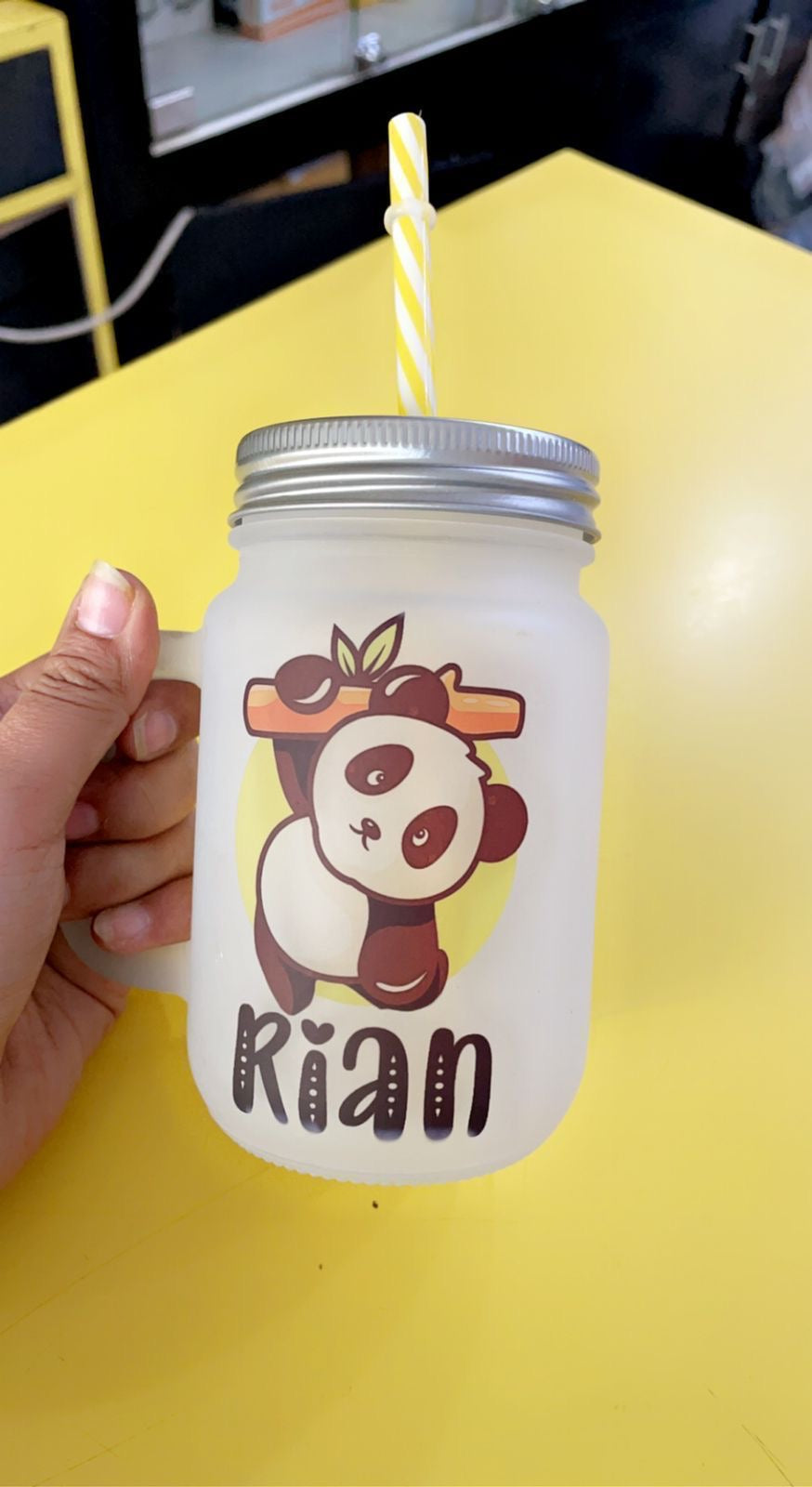 Customized Frosted Mason Jar