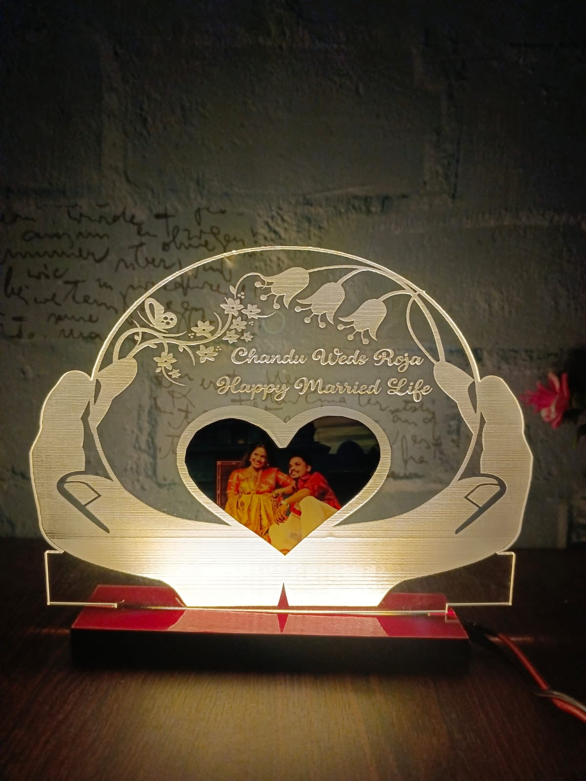 Personalized Couple Acrylic LED Table Top