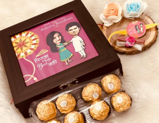 Caricature Box with Rakhi