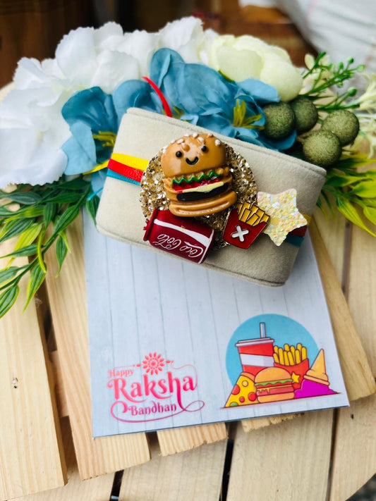 Fun and Quirky Burger-Themed Rakhi