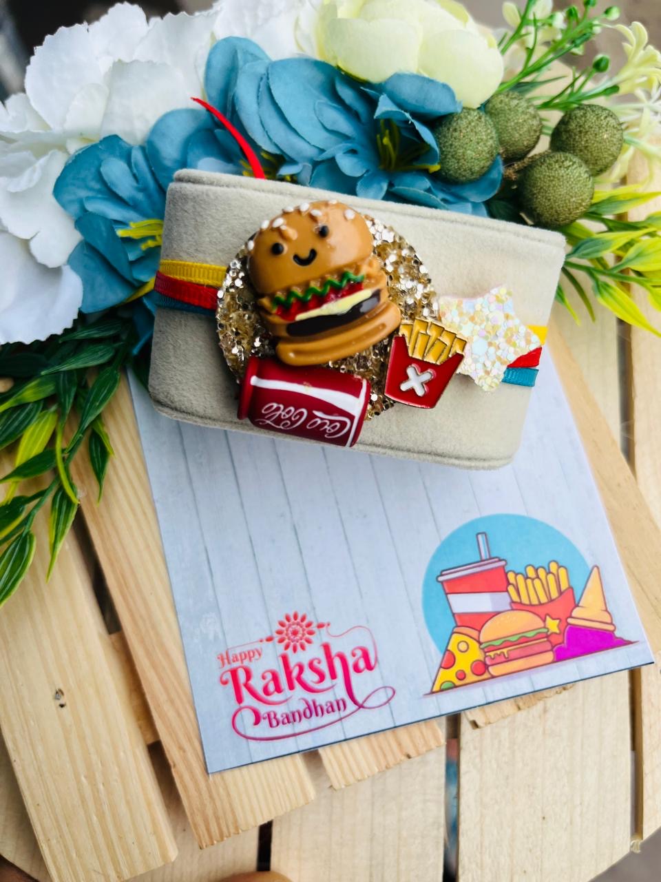 Fun and Quirky Burger-Themed Rakhi