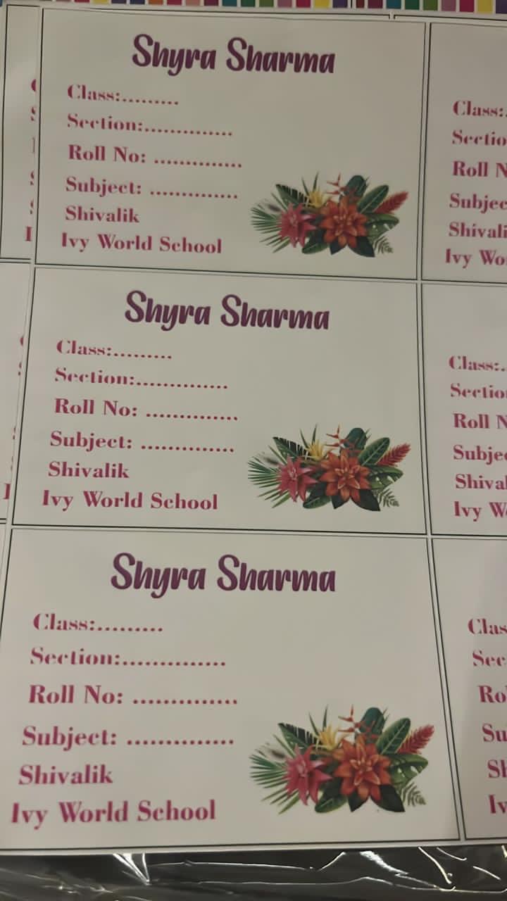 Personalised Notebook Name Labels