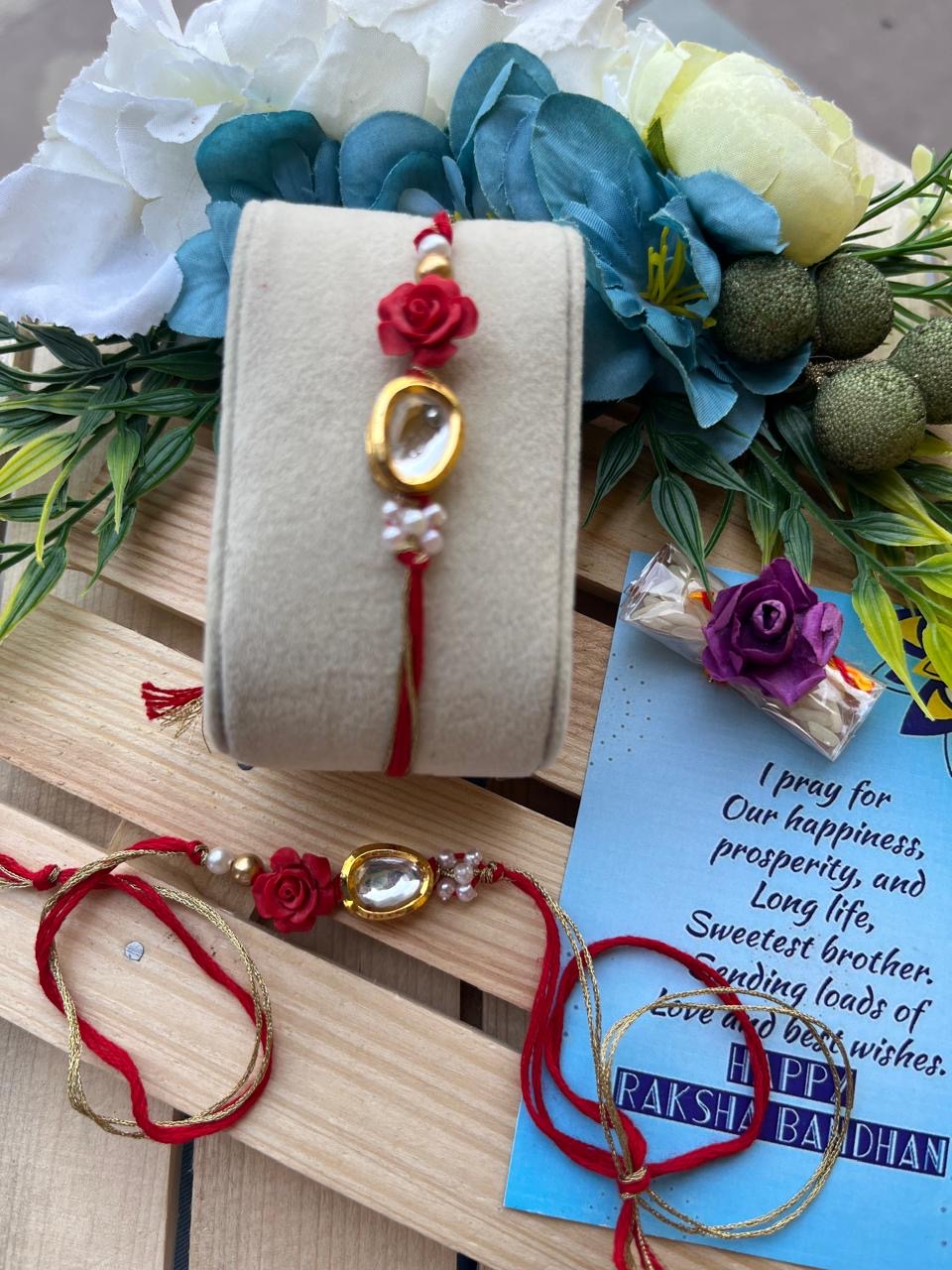 Flower Stone Rakhi