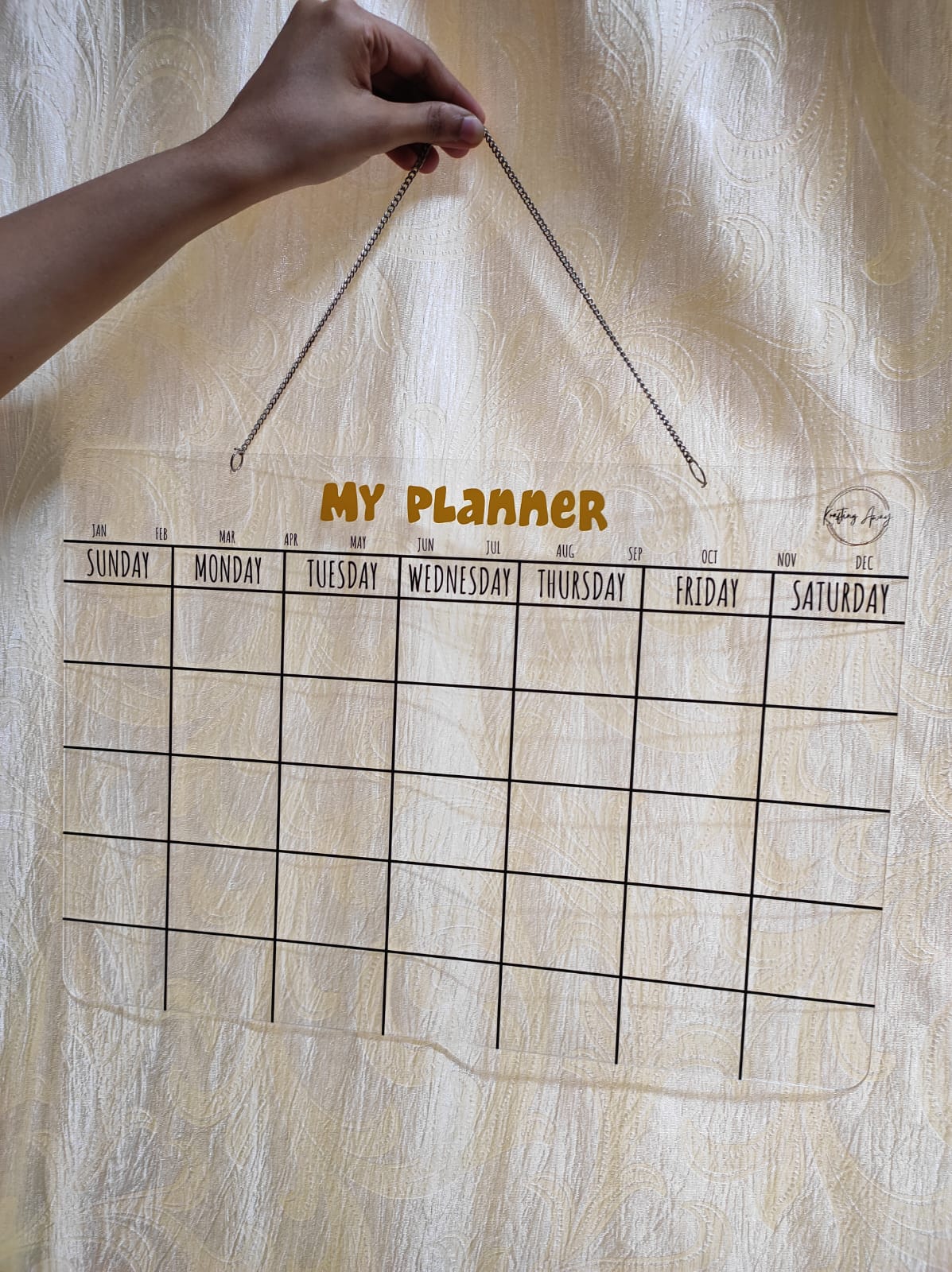 Personalized Monthly Acrylic Planner