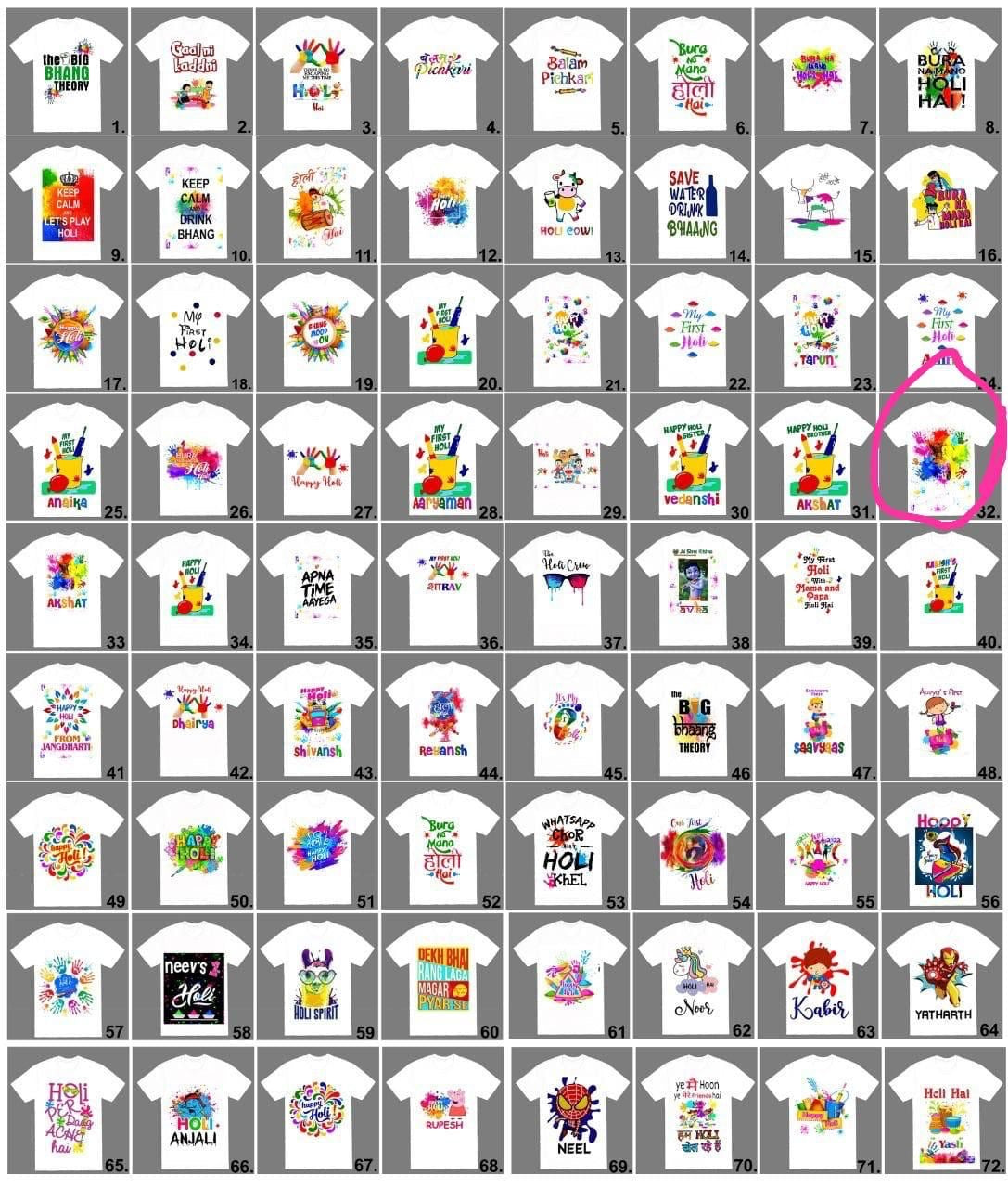 Personalised Holi T-shirts