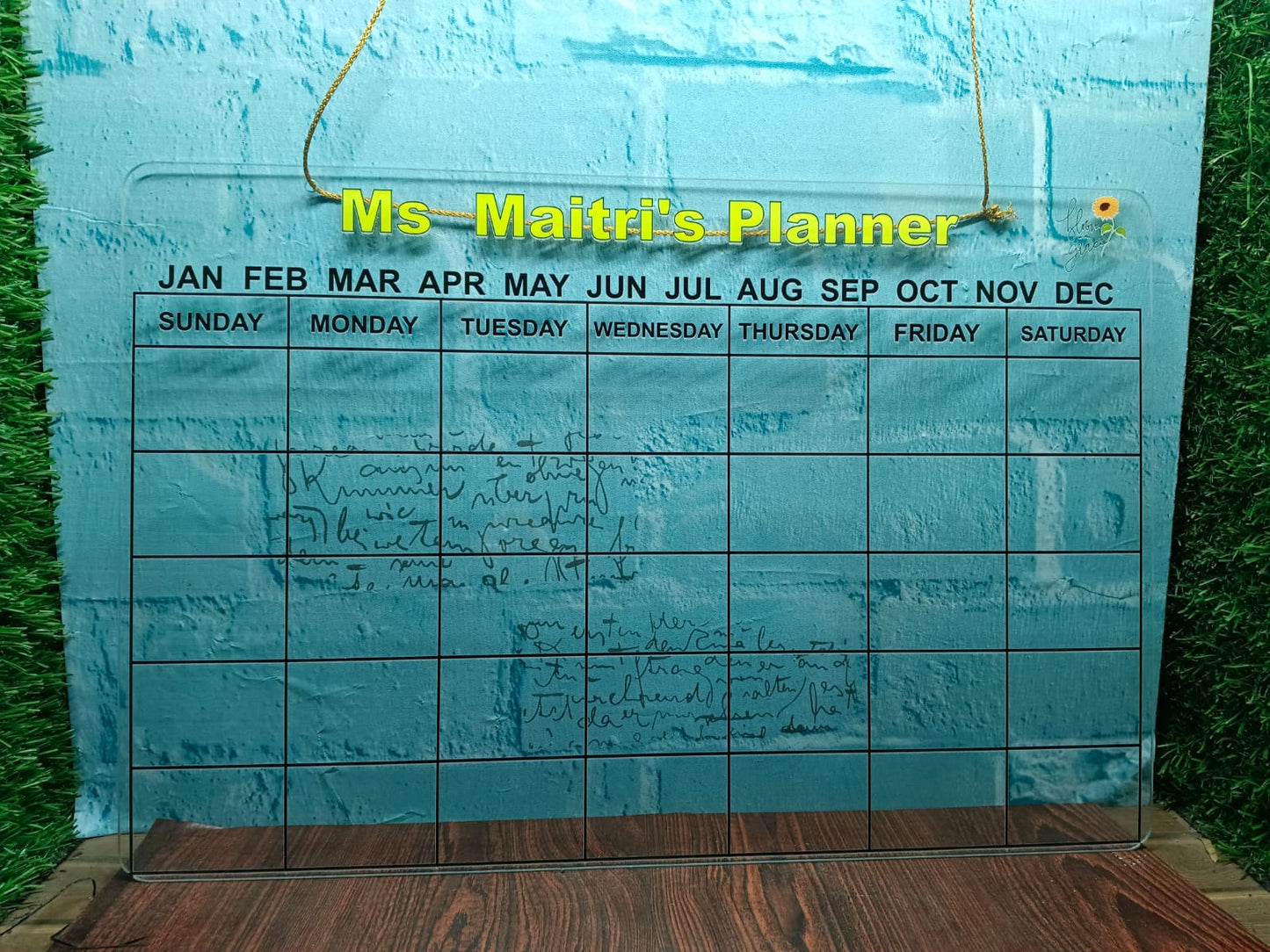 Personalized Monthly Acrylic Planner