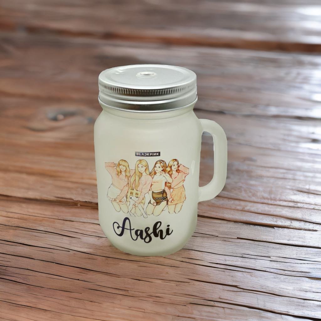 Customized Frosted Mason Jar