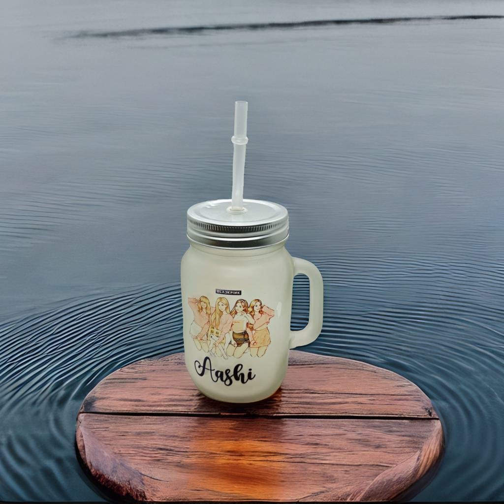 Customized Frosted Mason Jar