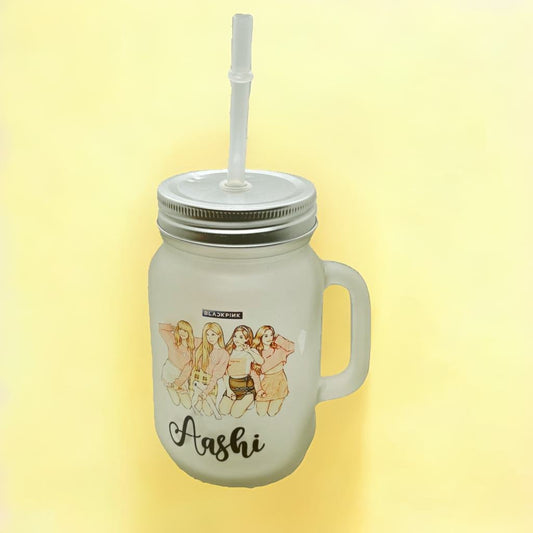 Customized Frosted Mason Jar